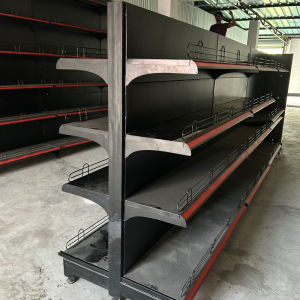 White Double-Sided Gondola Shelving